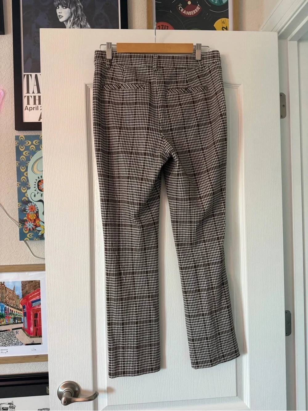 Free People Molly Houndstooth Plain Slim Fit Pants